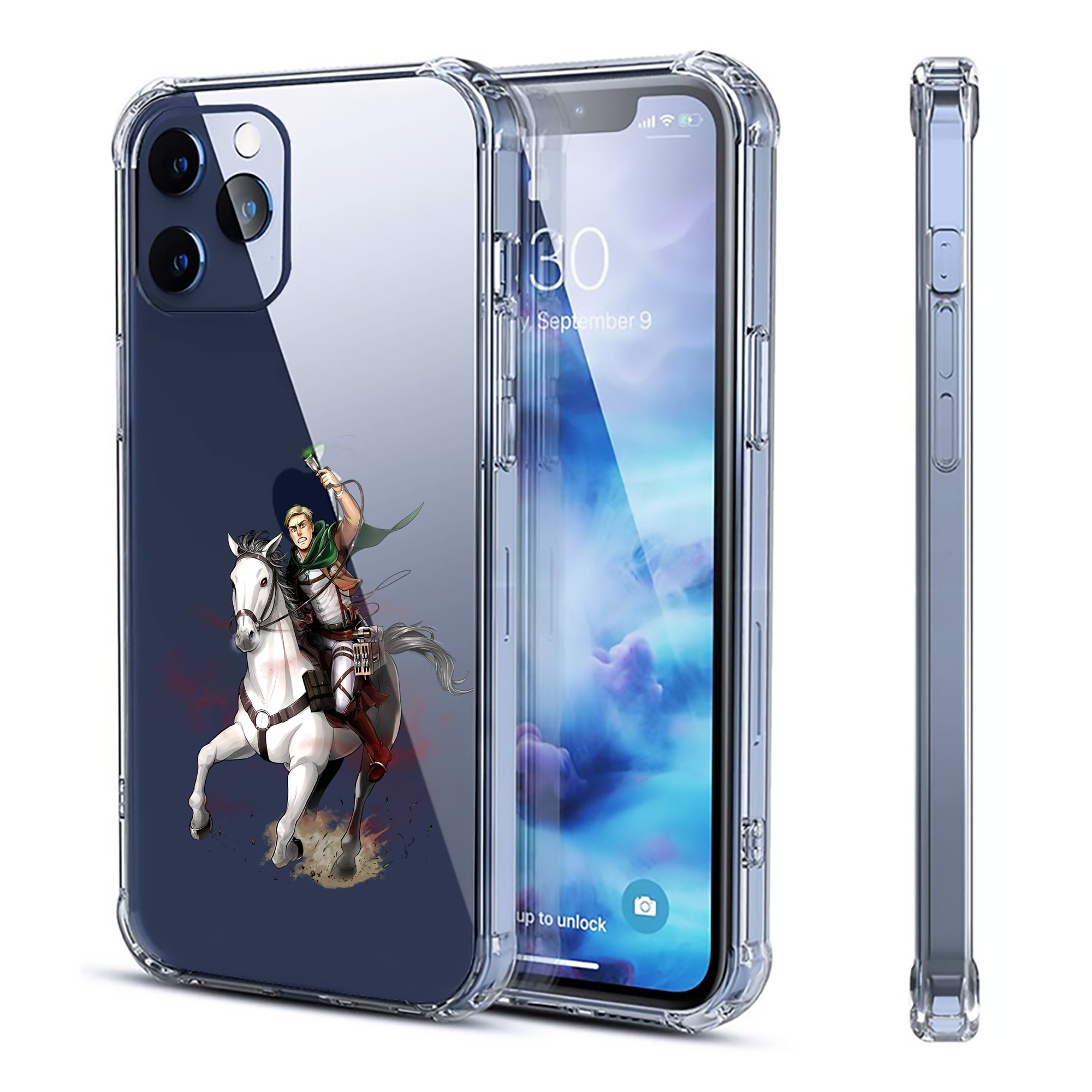 （画像用） 進撃の巨人 エルヴィン・スミス Attack on Titan Erwin Smith 【iPhone 12シリーズ対応】透明スマホケース（クリアソフトケース）